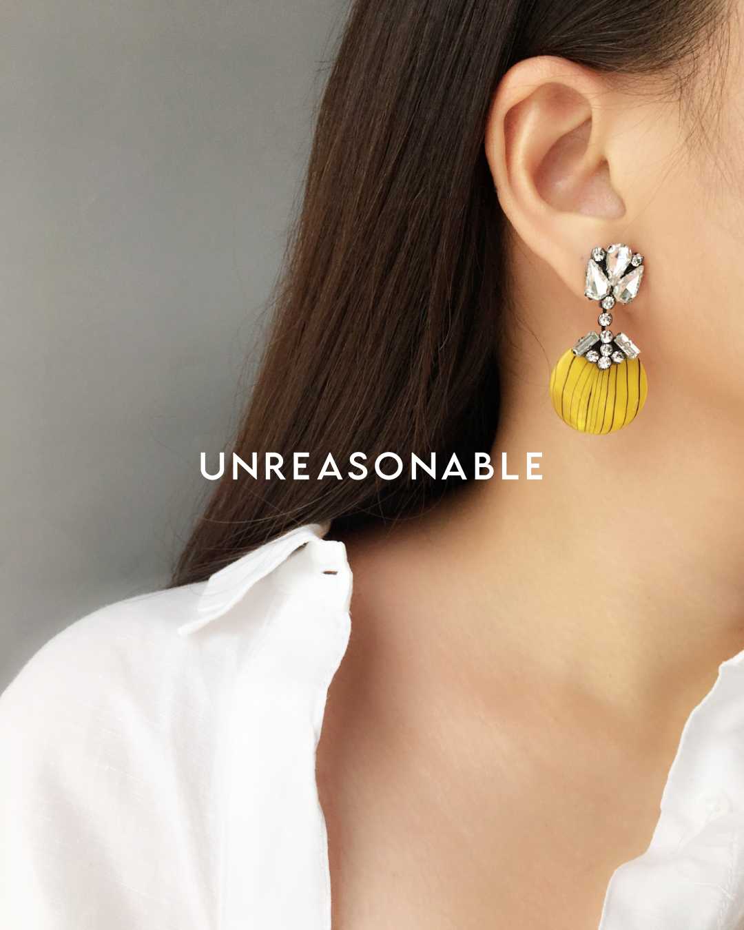 ต่างหู Drop สีเหลือง ต่างหูคลิป ต่างหูก้านเงินแท้ สวยใส่สบาย UA0720-01 Unreasonable Accessories