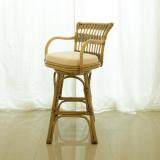 เก้าอี้บาร์หวายแท้ หมุนได้