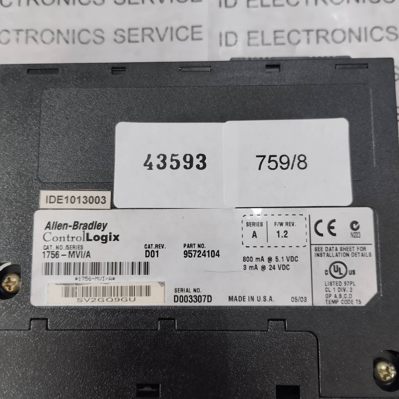 PLC " ALLEN-BRADLEY " MODEL : 1756-MVI-A