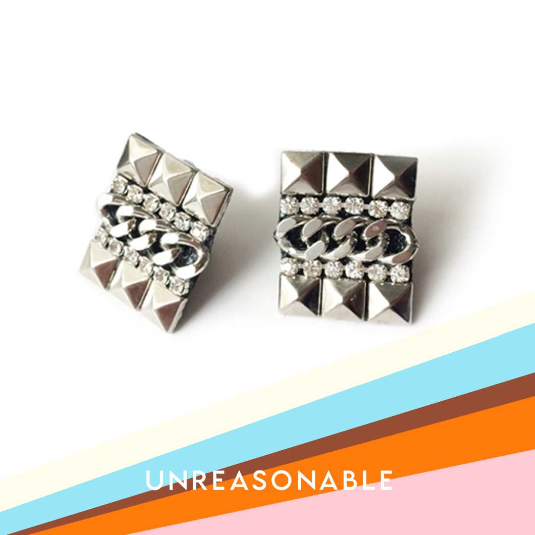 ต่างหู Metallic Metallic ต่างหูคลิป ต่างหูก้านเงินแท้ น้ำหนักเบา สวยใส่สบาย UA0018-01 Unreasonable Accessories