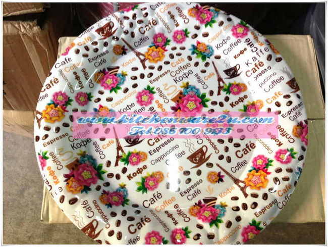 P06475 ถาดพลาสติก 12 นิ้ว กลม ขอบหยัก (ราคาส่งต่อ 1 โหล: 12 ใบ)