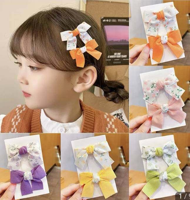 💗 มาหยากิ๊ฟช้อป 💗 กิ๊บโบว์ กิ๊บเซ็ต น่ารัก กิ๊บเด็ก ผู้หญิง สีสวย (1 แพ็ค มี 2 ชิ้น)