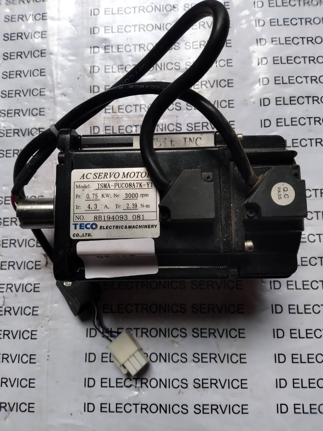 SERVO MOTOR " TECO " MODEL : JSMA-PUC08A7K-Y1