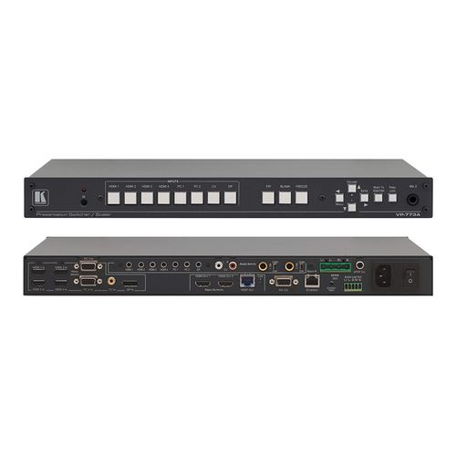 KRAMER VP-773A 8–Input HDMI & HDBaseT ProScale Presentation SwitcherScaler with 2K Support & Power Amplifier