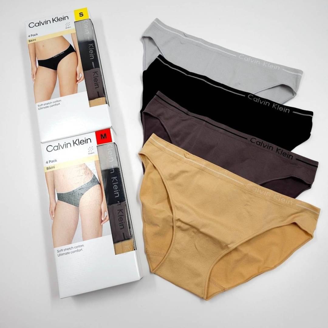 กางเกงใน Calvin Klein CK bikini Soft stretch cotton ของแท้ 100% แพค 4 ตัว (size M)