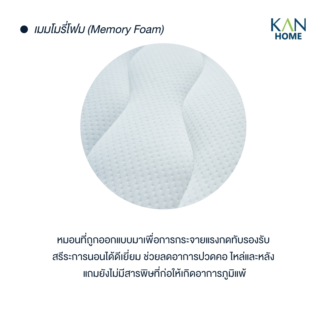KAN HOME [เกรดพรีเมี่ยม] หมอนเมมโมรี่โฟมเจล ทำให้คุณนอนหลับอย่างมีคุณภาพ กระจายแรงกดทับ รองรับสรีระการนอนได้ดีเยี่ยม ช่วยลดอาการปวดคอ ไหล่และหลัง แถมยังไม่มีสารพิษที่ก่อให้เกิดอาการภูมิแพ้ สำเนา