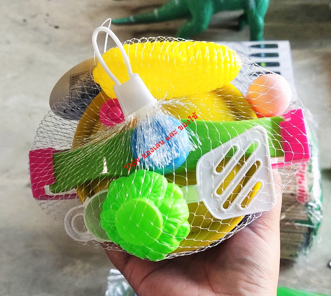 ชุดครัว มีหม้อ ผัก ไข่ ข้าวโพด ชุดจำลองครัวเล็กๆ