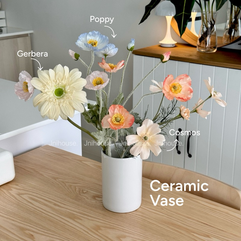 [พร้อมส่ง] Jnihouse : แจกันเซรามิก แจกันดอกไม้ทรงกระบอกปากกว้าง (Vase)
