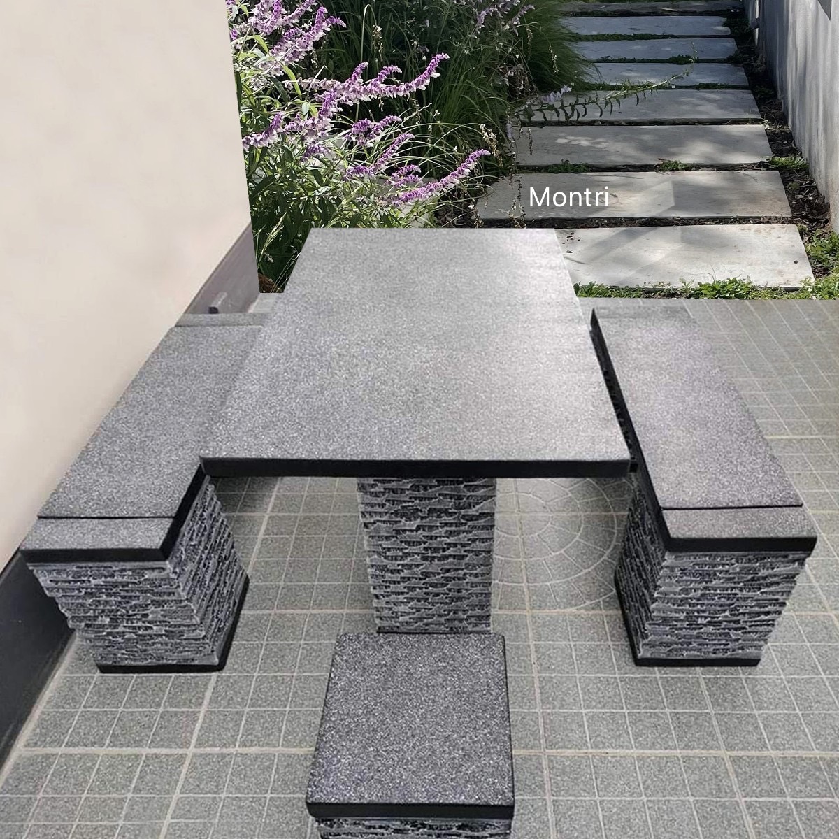 โต๊ะสนาม ชุดโต๊ะสนาม โต๊ะสนามโมเดิร์น ชุด 6 ที่นั่ง แนว Modern Luxury ขนาดโต๊ะยาว 120*80 cm.