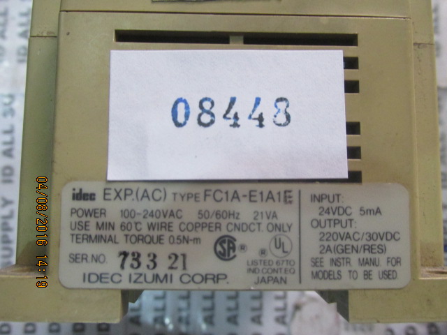 PLC " IDEC " MODEL : FC1A-E1A1E