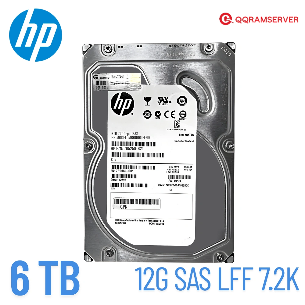 HDD Server HP Proliant DL20 G9 6TB SAS LFF 7.2K 12G ฮาร์ดดิสก์ Server