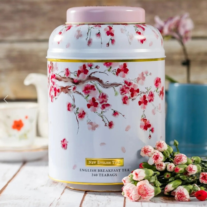 ชา English Breakfast Cherry Blossoms Deluxe Tea Caddy 240 Tea Bags