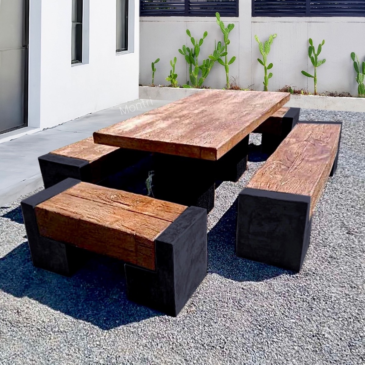 โต๊ะกลางแจ้ง ชุด 12 ที่นั่ง ขนาด 180 cm. สื่อถึงความทันสมัยไร้ขอบเขต เน้นความหรูหราและการใช้งานกลางแจ้ง