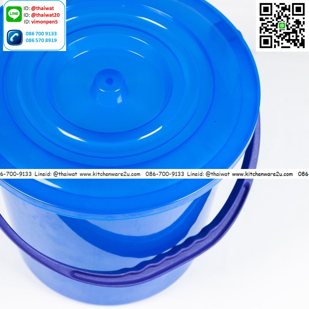 P03394 ถังน้ำ 3.5 แกลอน 11.3 ลิตร (30*30*26 cm) พร้อมฝา เกรดเอ สีขาว No.307 ราคาขายส่งต่อ 12 ใบ