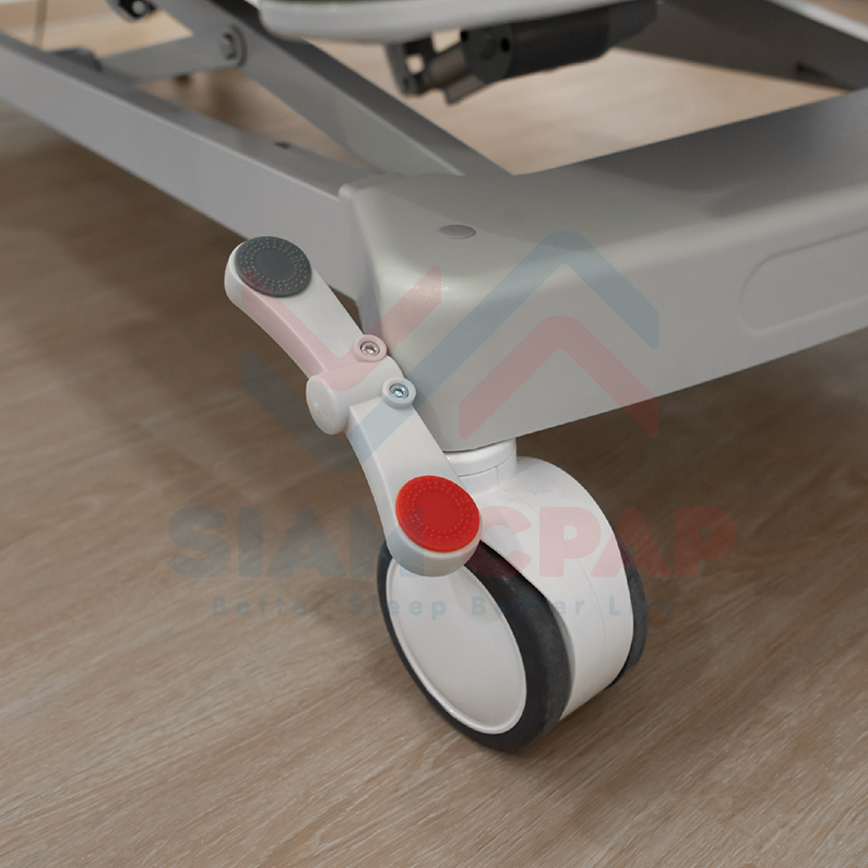 เตียงผู้สูงอายุไฟฟ้า 5 ฟังก์ชั่น (รุ่นปีกมังกร) มีแบตเตอรี่สำรองไฟฟ้าในตัว กรณีไฟฟ้าดับก็ยังสามารถใช้งานได้ ปรับเชิดศรีษะ - เท้า เป็นท่านั่งได้ รับประกัน 3 ปี