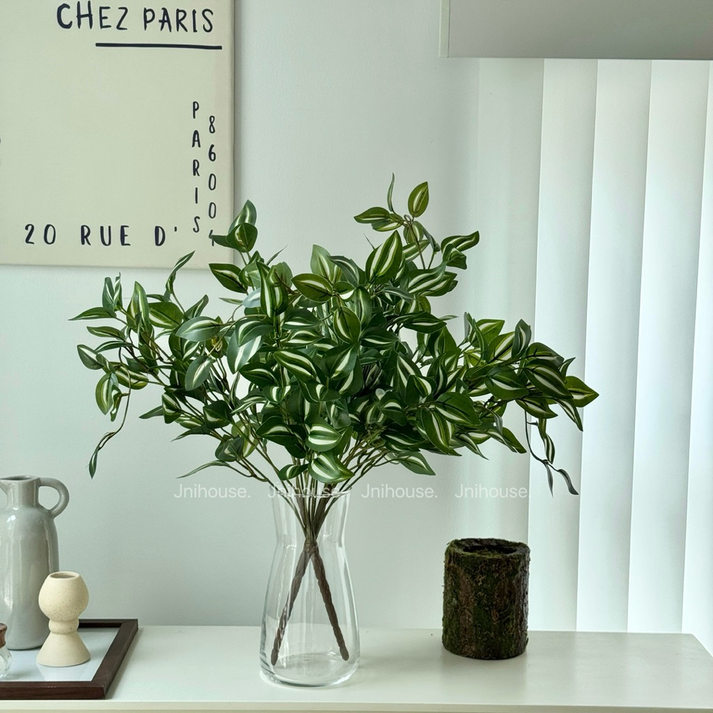 [พร้อมส่ง] Jnihouse : กิ่งไม้ประดิษฐ์เขียวขาวประดิษฐ์