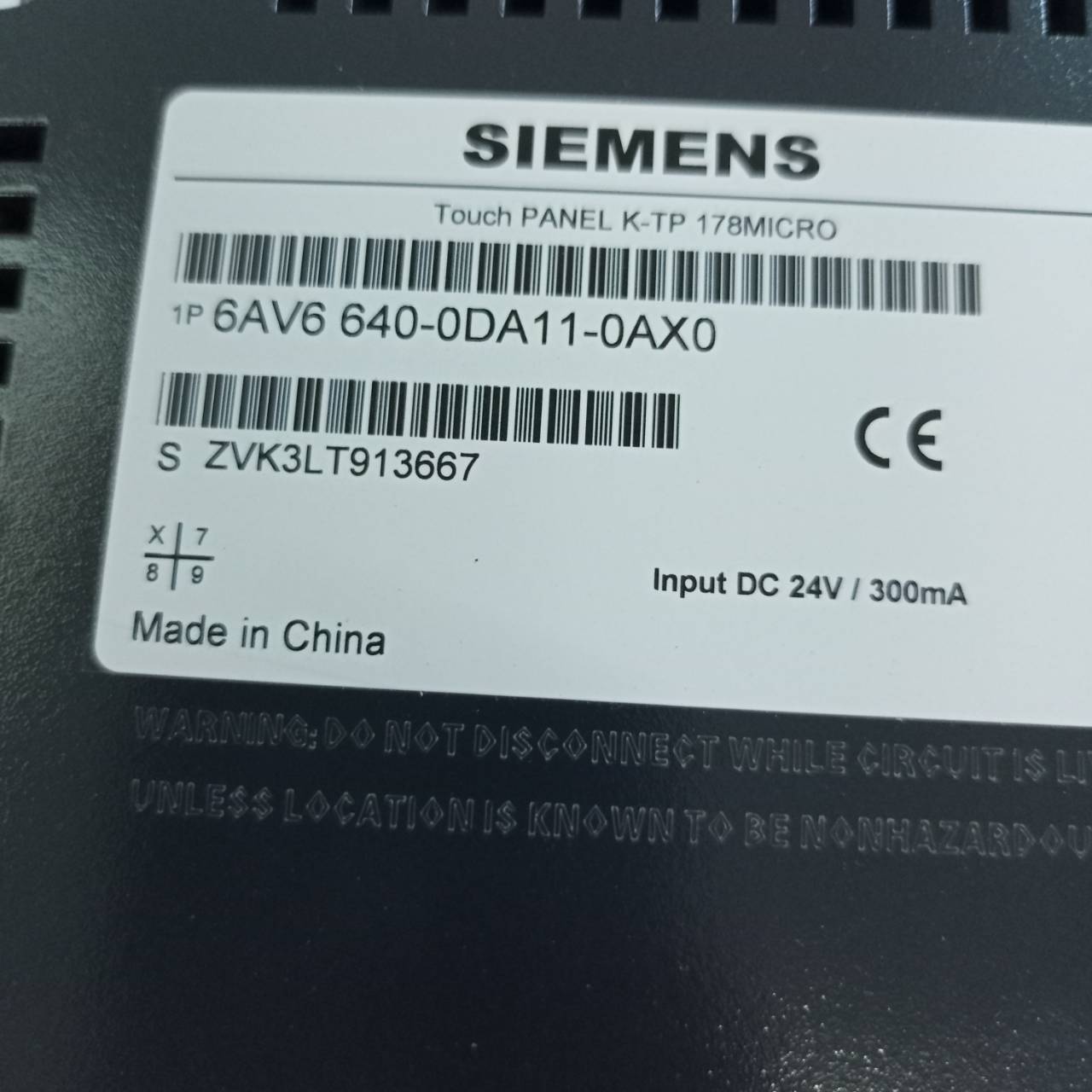 ขาย 6AV6 640-0DA11-0AX0 (K-TP178 MICRO) HMI "SIEMENS"