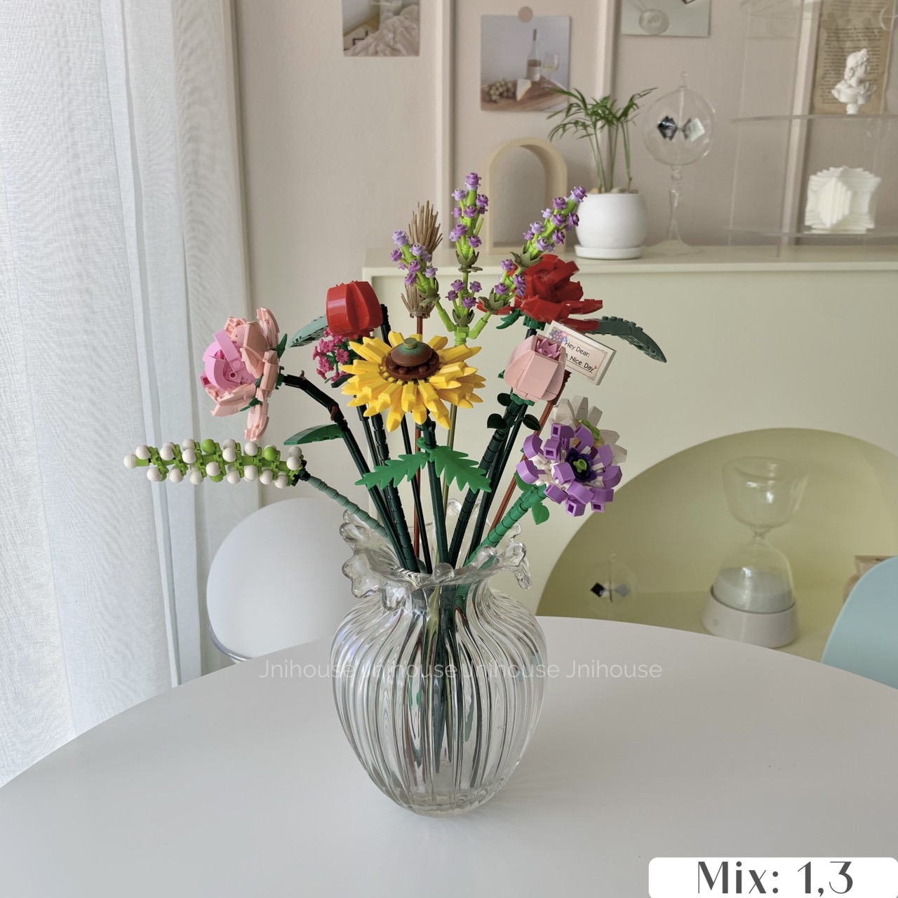 [พร้อมส่ง] Jnihouse : เลโก้ดอกไม้ ตัวต่อของเล่น ตัวต่อดอกไม้ Brick Flower Set