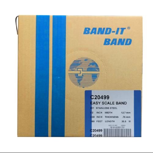 BAND-IT C20499, 201/301SS 1/2" x 0.030" x 100'