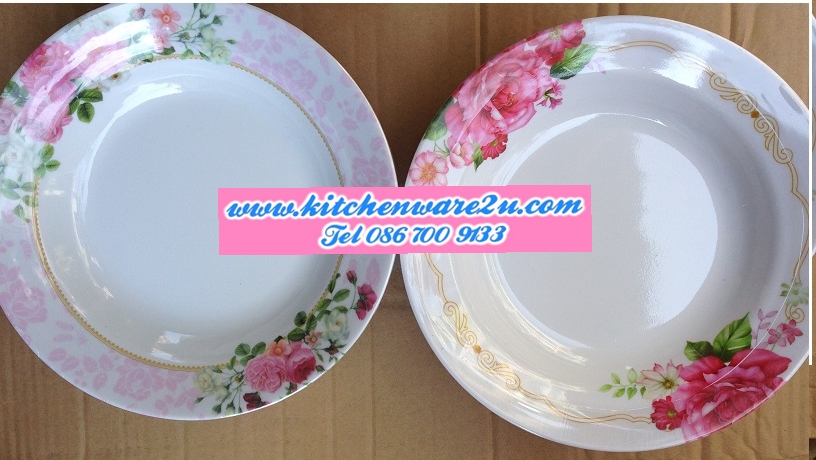 P08909 จานเมลามีน 9 นิ้ว หนา ลายสวย ราคาส่งต่อ 1 โหล :12 ใบ:210 บ.