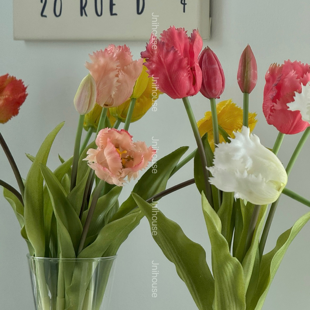 [พร้อมส่ง] Jnihouse : ทิวลิปขอบหยัก ทิวลิปปลอม Tulip (ไม่รวมแจกัน)