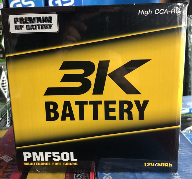 แบตเตอรี่รถยนต์ 3K PMF50 50B24L แบตรถเก๋ง 50แอมป์