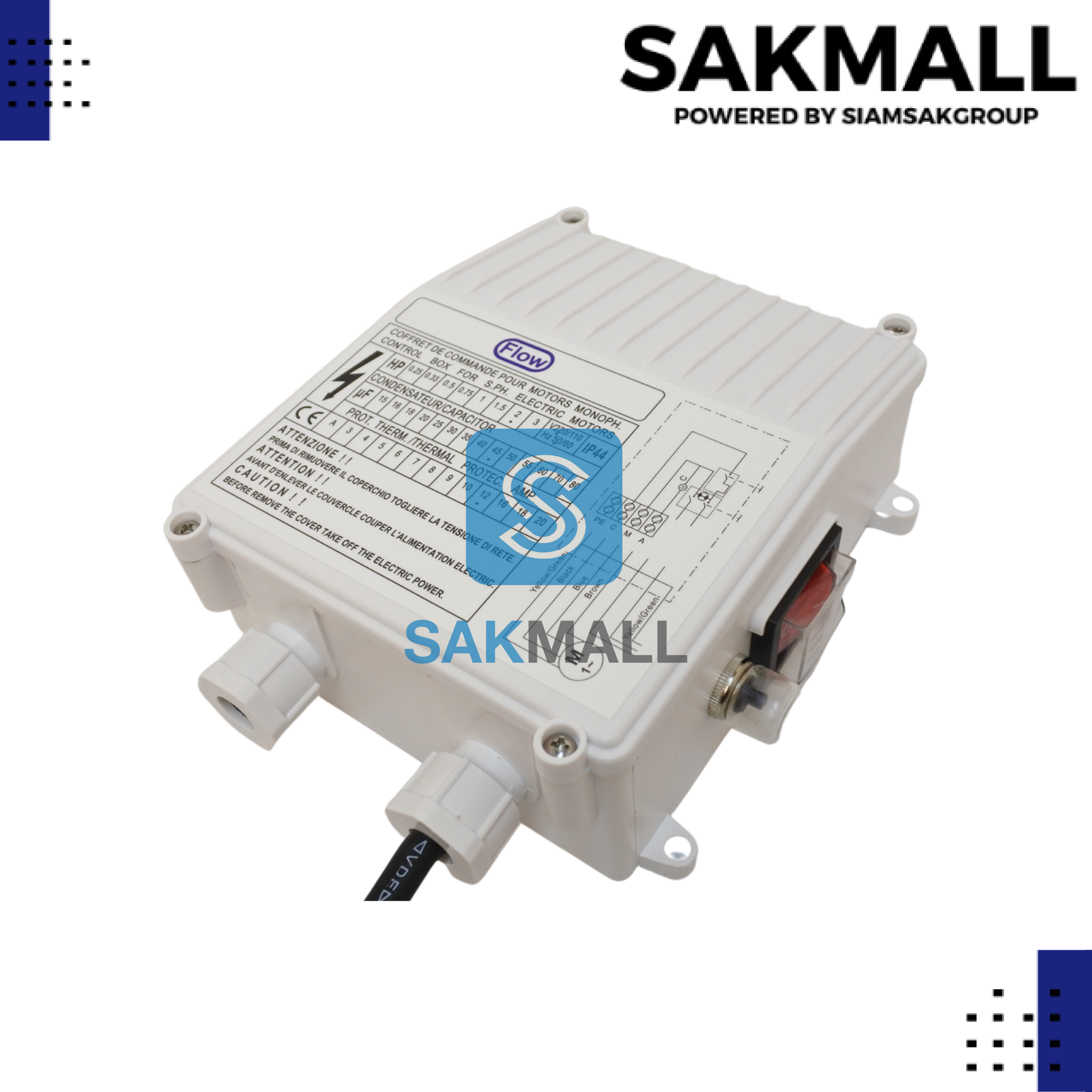 Control box ปั๊มบาดาล 1.5kw/2hp/220v (45uf)