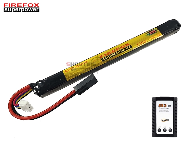 Set แบตลิโพ Firefox 20c 1200mAh 11.1v (สำหรับAK) พร้อมเครื่องชาร์จ B3