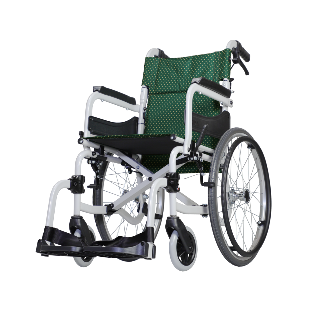 รถเข็นอลูมินัมอัลลอยด์โซม่า รุ่น SOMA 215 (SM-250.5) เบาะสีเขียว (WheelChair SOMA 215 (SM-250.5) Green ล้อหลังใหญ่ น้ำหนักเบา พกพาสะดวก ของแท้จากศูนย์ไทย รับประกัน 1 ปี