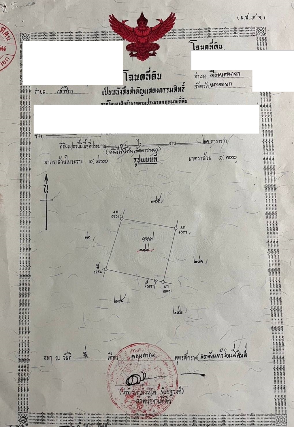 🌳 ที่ดินแปลงสวย 1 ไร่ 21 ตร.ว ใกล้กับแม่น้ำนครนายก บรรยากาศดี ร่มรื่น มีต้นไม้ใหญ่ในแปลง โฉนดครุฑแดง