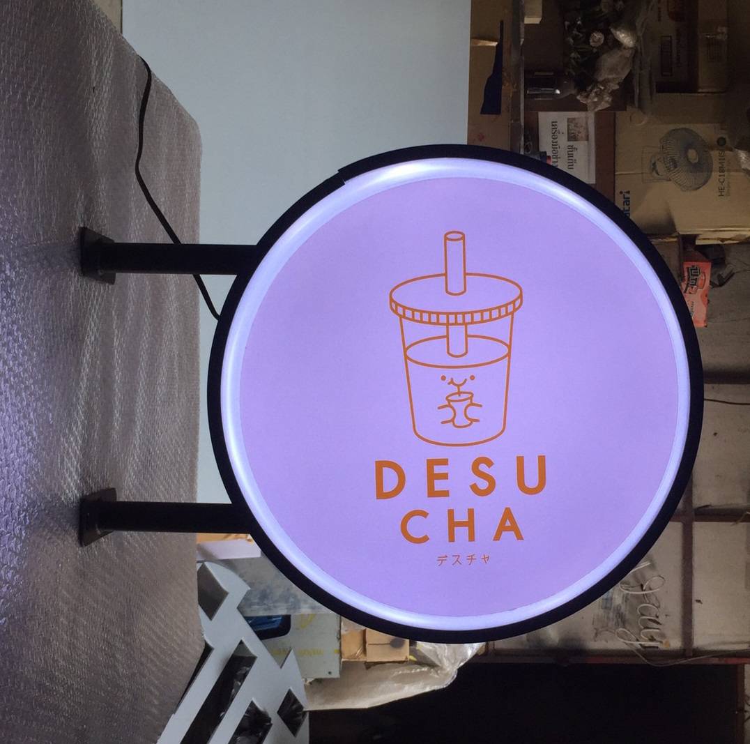 ป้ายกล่องไฟสำเร็จรูป ไฟออก 2ด้าน ป้ายกล่องไฟสลิม ป้ายเมนูร้านชานมไข่มุก