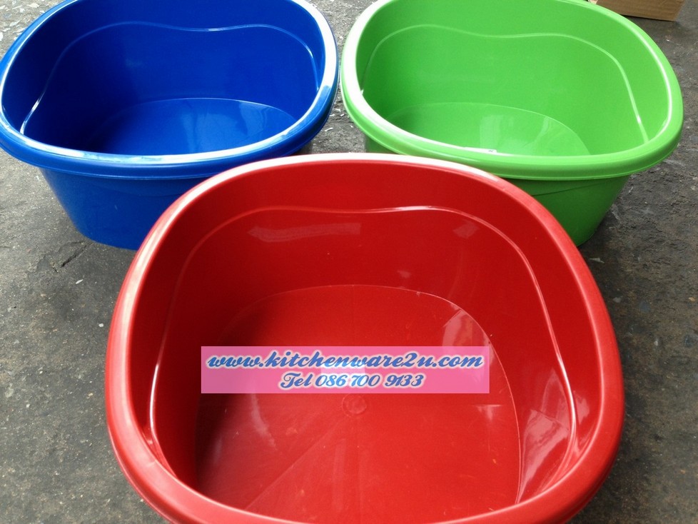 P07286 กะละมังเหลี่ยม (35*35*15 cm) No.039 เกรดบี เหนียว ทน ราคาส่งต่อ 1 โหล: 12 ใบ