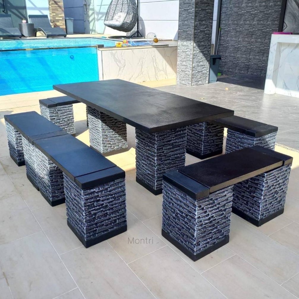 โต๊ะสนาม โต๊ะสนามกลางแจ้ง สไตล์โมเดิร์น ชุดโต๊ะสนามกลางแจ้ง โต๊ะสนาม ร้านมนตรีศิลป์ โต๊ะสนามกลางแจ้ง ชุดโต๊ะสนาม ชุด 12 ที่นั่ง ขนาด 180*80 cm. มีบริการจัดส่งทั่วประเทศ