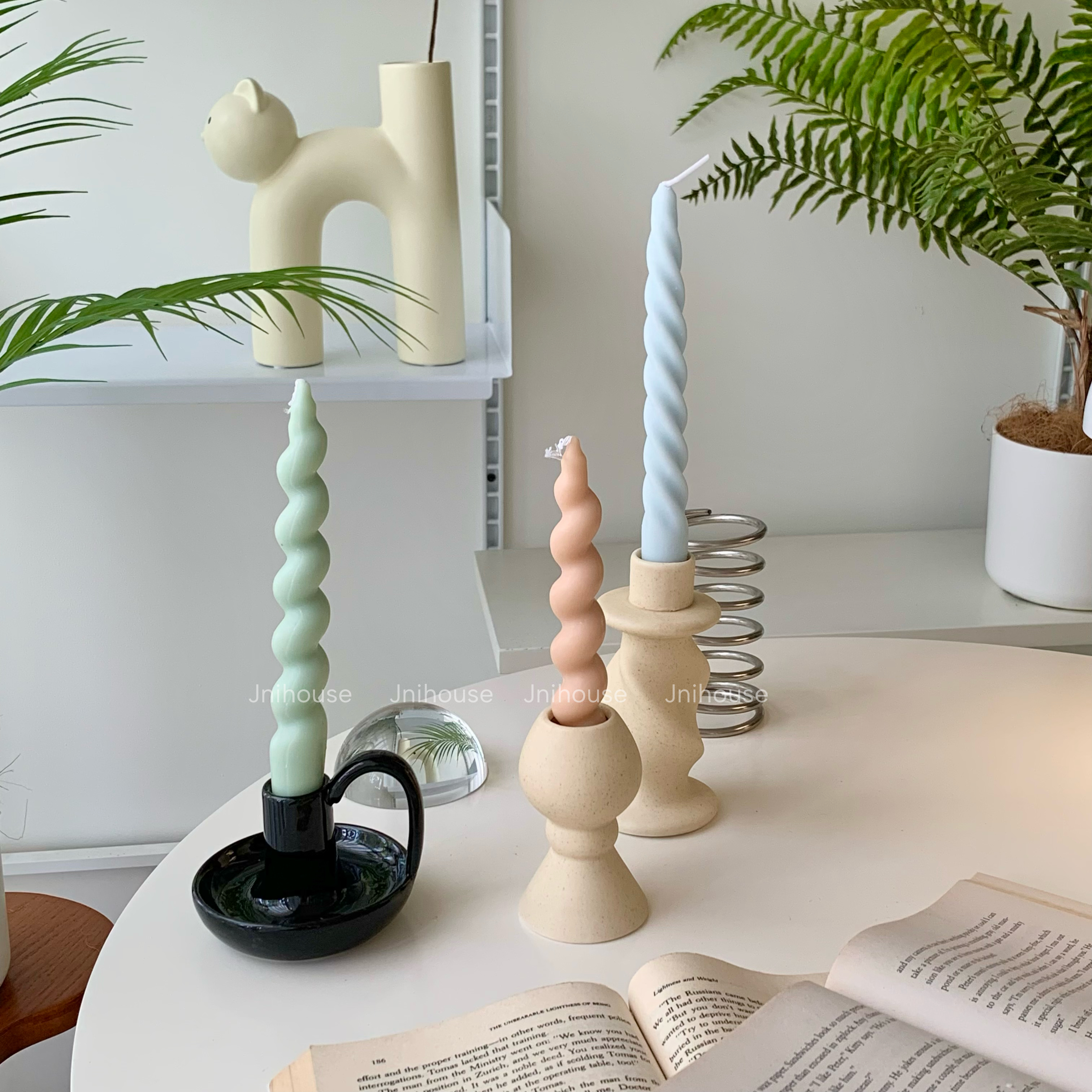 [พร้อมส่ง] Jnihouse : เทียนเกลียว เทียนหอมพาสเทล (Pastel Candle)