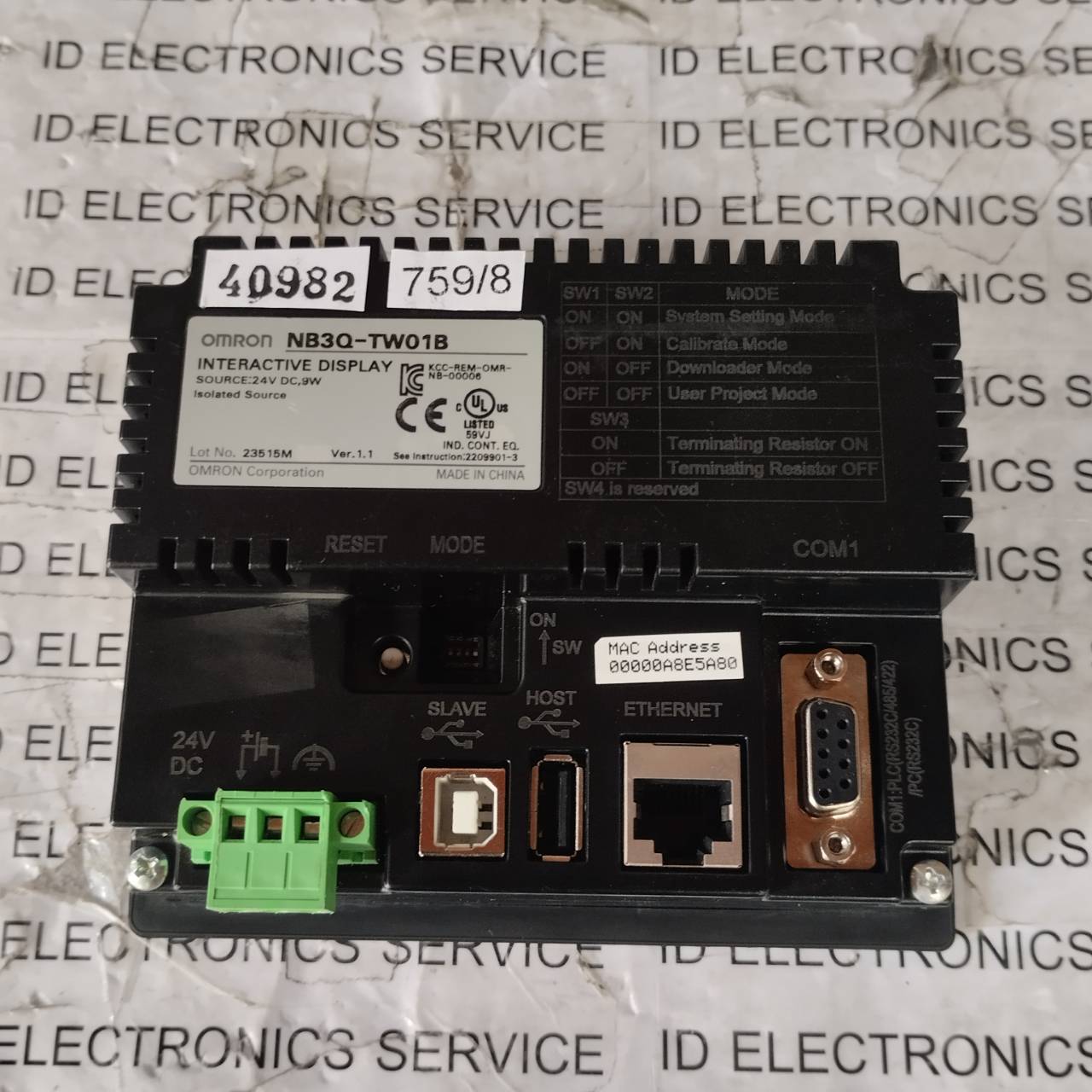 LCD TOUCH SCREEN " OMRON " MODEL : NB3Q-TW01B