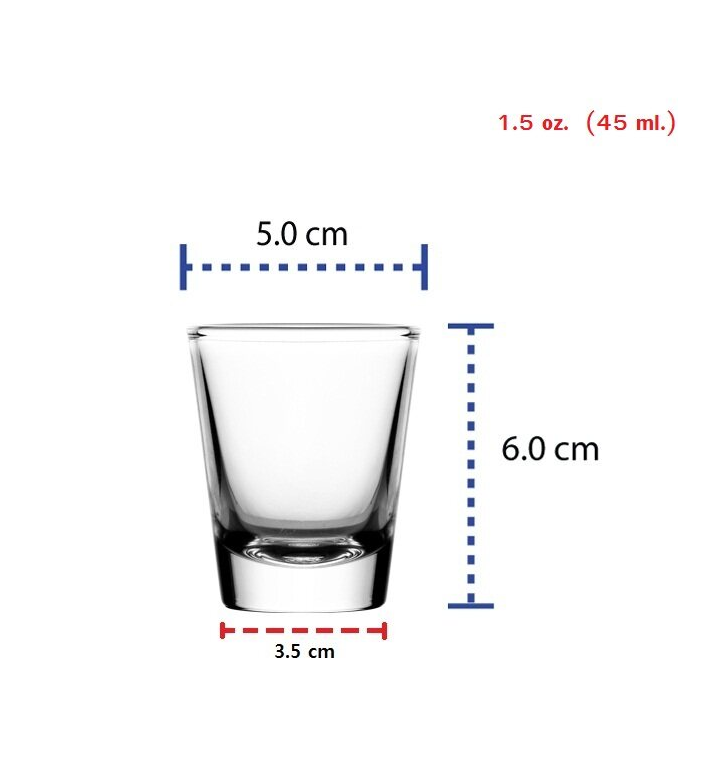 P11840 แก้วช็อท 1.5 Oz. (45 มิล) (5*5*6 cm) No.440502 ราคาส่งต่อ 1 ลัง : 144 ใบ : 1200 บต่อลัง
