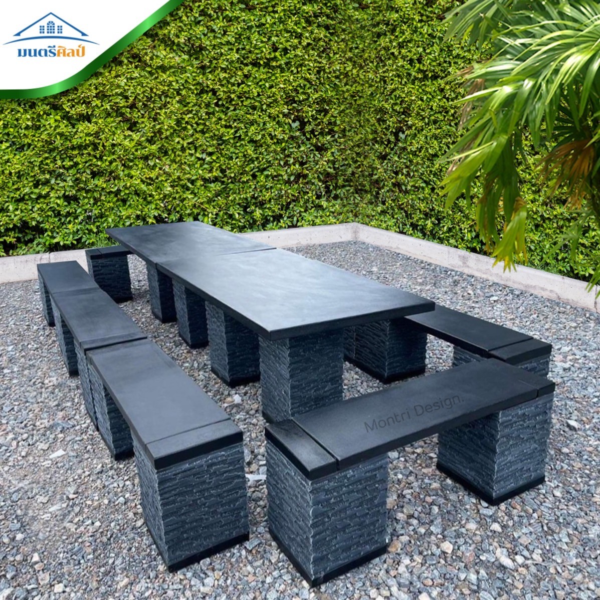 ชุดโต๊ะสนามโมเดิร์น 16 ที่นั่ง Outdoor furniture เข้าได้กับบ้านทุกสไตล์ คุณภาพยืน 1