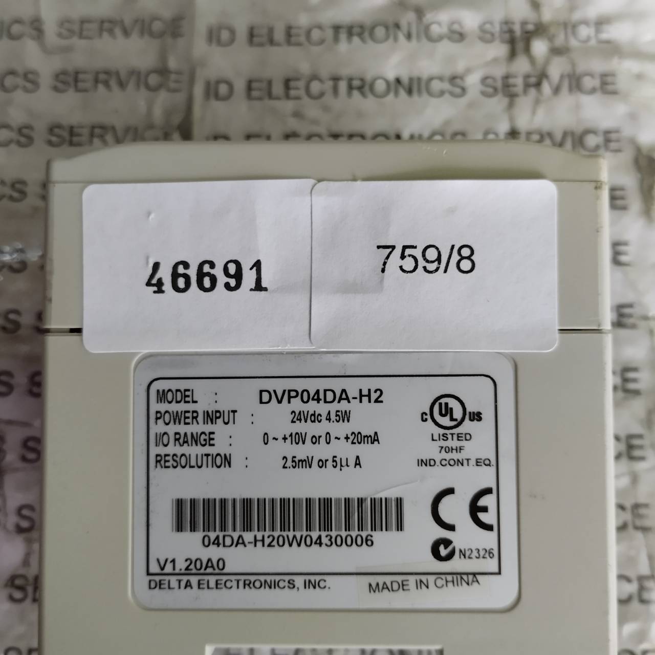 PLC " DELTA " MODEL : DVP04DA-H2