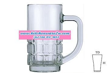 P10034 แก้วหูใส 10.5 ออนซ์ ( 6.7 x 6.7 x 12.7 cm.) No.311611 ขายยกลัง (ราคาส่งต่อกล่อง: กล่องละ 6 โหล : 72 ใบ)