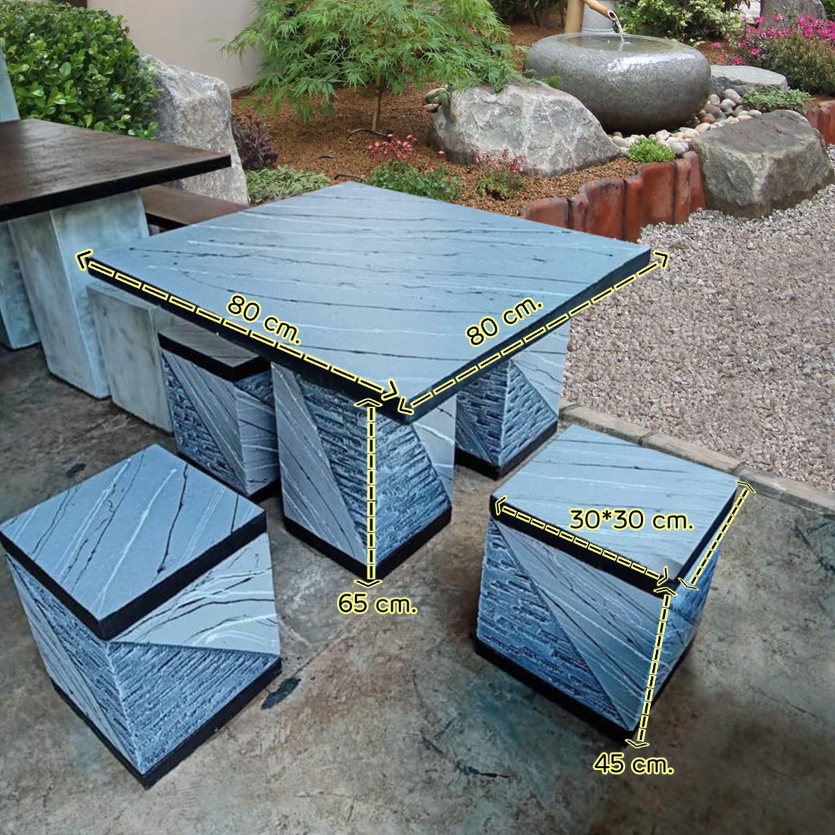 ชุดโต๊ะสนามกลางแจ้ง โต๊ะสนาม ชุด 4 ที่นั่ง เหมาะสำหรับวางในพื้นที่จำกัด แข็งแรงทนแดด ทนฝน รุ่น S1