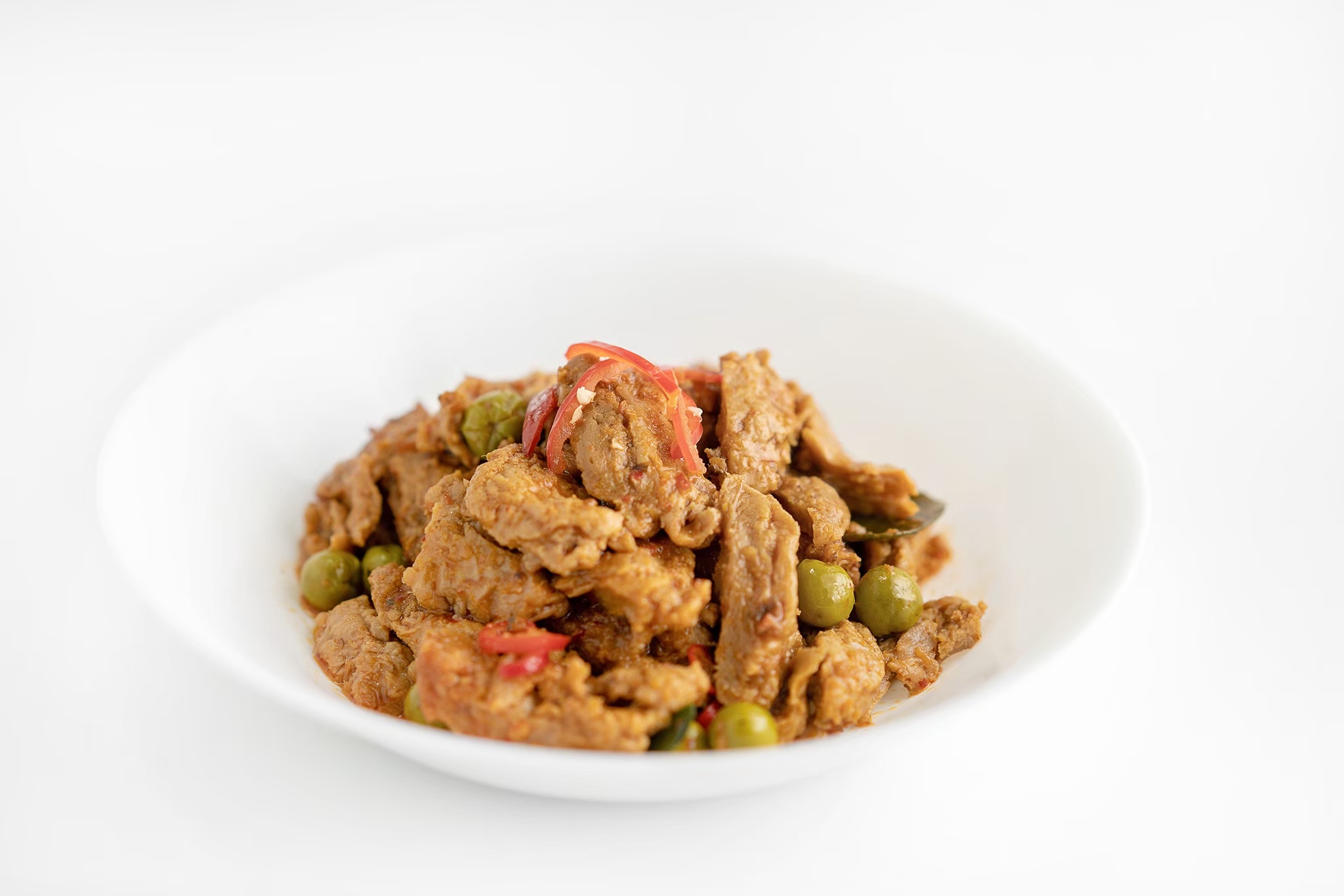 พะเเนงหมูเจ (Panaeng curry with vegan porkless)