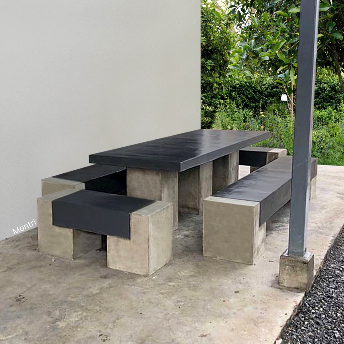 ชุดโต๊ะซีเมนต์โมเดิร์นบล็อค ตอบโจทย์ทุกความต้องการ แข็งแกร่ง วางกลางแจ้งหรือในร่มได้ คุ้มค่า ส่งตรงจากโรงงาน ขนาด 2.5 เมตร