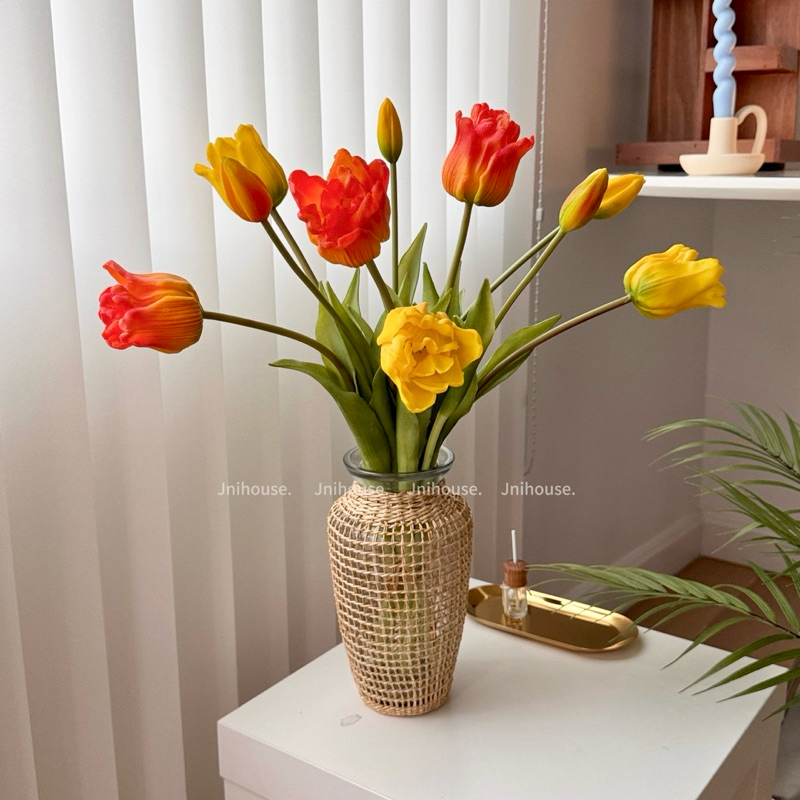 [พร้อมส่ง] Jnihouse : ทิวลิปประดิษฐ์รุ่นดอกใหญ่ (Tulip Artificial) ดอกไม้ประดิษฐ์