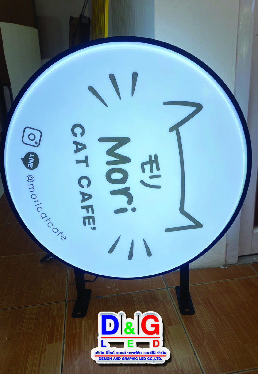 ป้ายตู้ไฟกลม Mori CAT CAFE