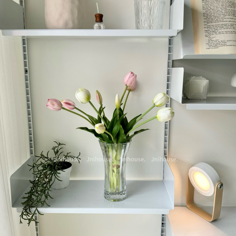 [พร้อมส่ง] แจกันแก้วใส แจกันหนาทรงสูง (Glass Vass)