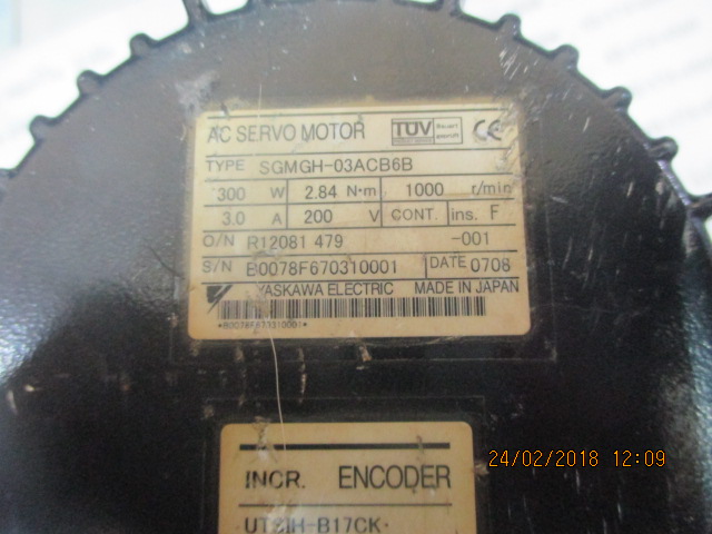 SGMGH-03ACB6B SERVO MOTOR "YASKAWA"