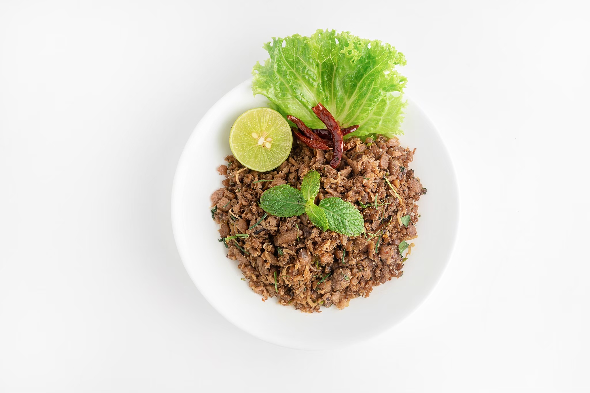 ลาบเห็ด (Minced mushroom’s stipe thai salad)