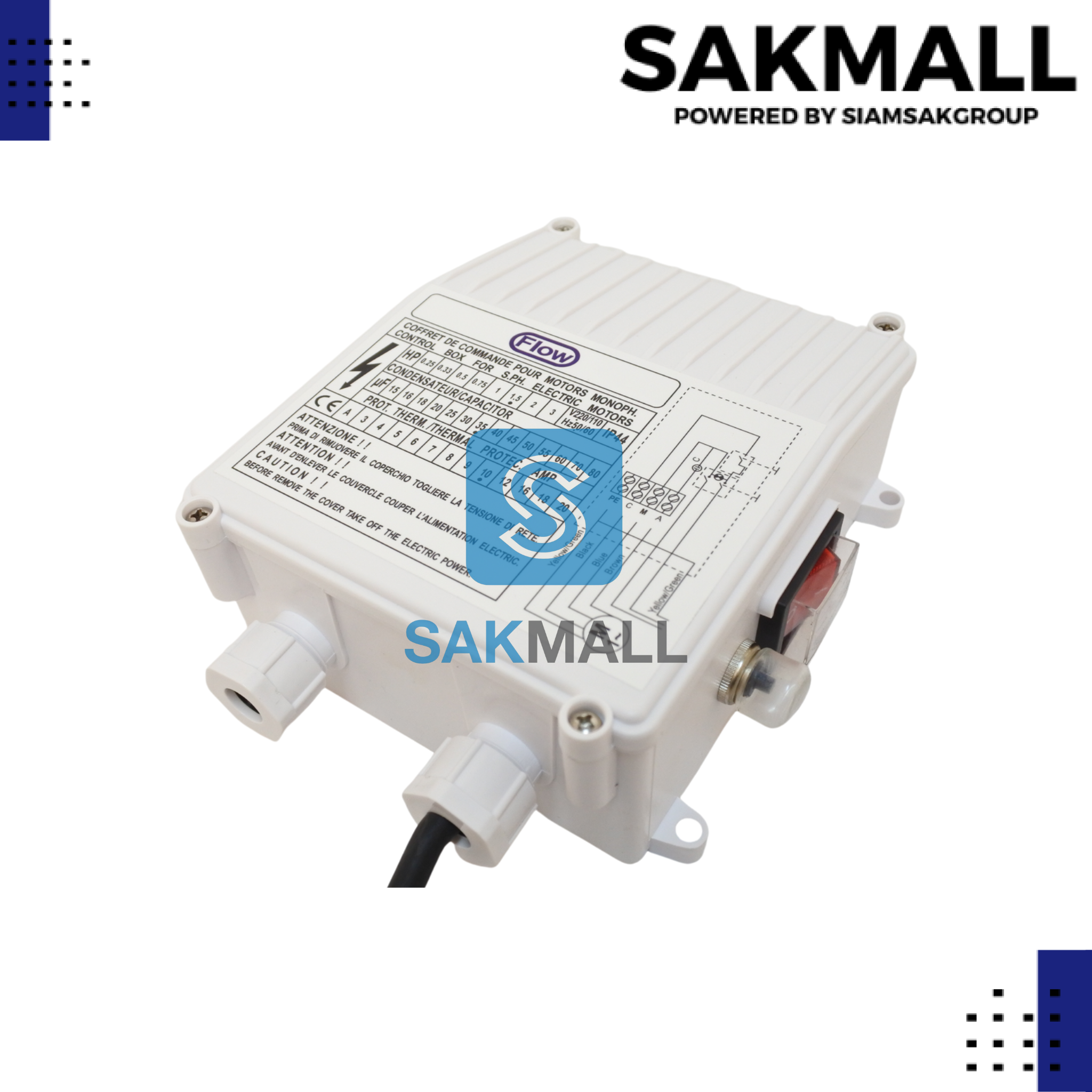 Control box ปั๊มบาดาล 1.1kw/1.5hp/220v (35uf)