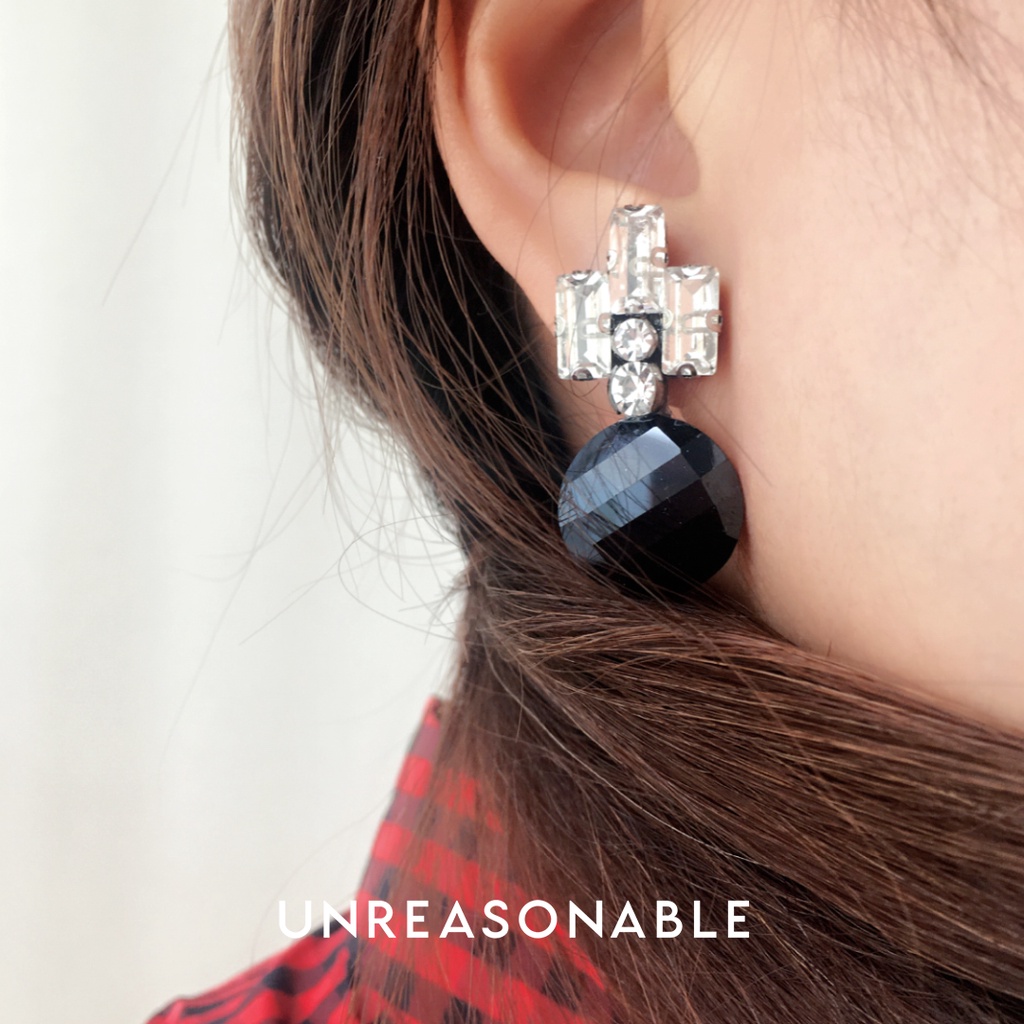 ต่างหู Midnight Blue ต่างหูคลิป ต่างหูก้านเงินแท้ น้ำหนักเบา สวยใส่สบาย UA0596-03 Unreasonable Accessories