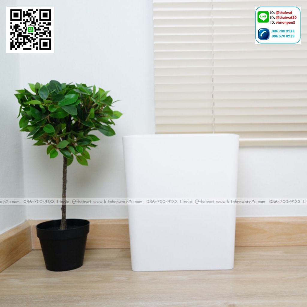 P11781 ถังขยะพลาสติก ทรงเหลี่ยม 10 ลิตร (16.3 x 26 x 30 cm) No.1147 ราคาขายส่ง 1 โหล : 12 ใบ : เฉลี่ย 75 บต่อใบ